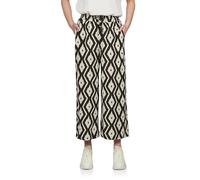 DENIMFY Palazzo Hose Damen Sommer 7/8 Loose Fit DFKate Weites Bein Sommerhose leicht Stoffhose Knöchellang Elastische Taille Beige S, Größe:S, Farben:Black-Beige