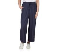 DENIMFY Palazzo Hose Damen Sommer 7/8 Loose Fit DFKate Weites Bein Sommerhose leicht Stoffhose Knöchellang Elastische Taille Navy L, Größe:L, Farben:Navy