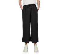 DENIMFY Palazzo Hose Damen Sommer 7/8 Loose Fit DFKate Weites Bein Sommerhose leicht Stoffhose Knöchellang Elastische Taille Schwarz S, Größe:S, Farben:Black