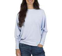DENIMFY Pullover Damen lang Oversize Fit DFGreta Langarmshirt Rundhals Oberteil Sweatshirt Fledermausärmel Einfarbig Blau S/M, Größe:S/M, Farben:Light Blue (59209)