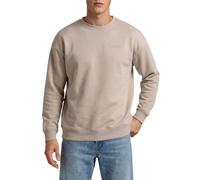 DENIMFY Pullover Herren Oversize Fit mit Druck DFKeno Sweatshirt Rundhalsausschnitt Langarm Einfarbig, Größe:S, Farbe:Beige-Ash Beige