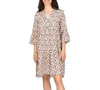 DENIMFY Sommerkleid Damen Knielang A Linie DFFrida 3/4 Ärmel Strandkleid Boho Tunika Kleid Sommer Midikleid Freizeitkleid 100% Viskose, Größe:L/XL, Farben:Mille Fleurs Black