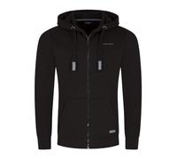 DENIMFY Sweatjacke Herren mit Kapuze Reißverschluss Regular Fit DFLeo Kapuzenjacke Zip-Hoodie, Größe:L, Farben:Black (64000)
