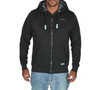 DENIMFY Sweatjacke Herren mit Kapuze Reißverschluss Regular Fit DFLeo Kapuzenjacke Zip-Hoodie, Größe:M, Farben:Black-Turbid Blue