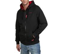 DENIMFY Sweatjacke Herren mit Kapuze Reißverschluss Regular Fit DFLeo Kapuzenjacke Zip-Hoodie, Größe:M, Farben:Black-Formula Red