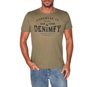 DENIMFY Tshirt Herren Baumwolle Regular Fit DFNuri Rundhals Kurzarm Sommer Tee Shirt Logoprint, Größe:4XL, Farben:Ivy Olive (B1DY)