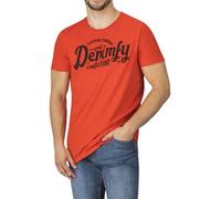 DENIMFY Tshirt Herren Baumwolle Regular Fit DFNuri Rundhals Kurzarm Sommer Tee Shirt Logoprint, Größe:3XL, Farben:Strawberry Red (HDY)