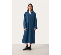 Part Two Damen Lollapw Female Boxy Fit Long Sleeve Dress Kleid, Medium Blue Denim, 36