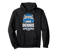 Dennis Namensshirt mit lustigem König Spruch Pullover Hoodie, Unisex für Erwachsene, Schwarz, XXL