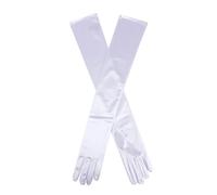 Dents, lange Damen-Satin-Handschuhe, für Hochzeit, Oper, Damen-Einheitsgröße Gr. Einheitsgröße, weiß