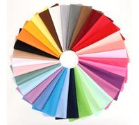 DENUOTOP Baumwollstoff Patchwork Stoffe 32 Stück, Einfarbige Stoffreste zum Nähen 25 x 25 cm, Buntes Cotton Fabric Stoff zum Nähen für DIY Handwerk Quilten Puppenkleidung, DIY Stoffpakete