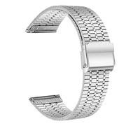 Deolven Edelstahl Uhrenarmband, Mesh Metall Uhrenarmbänder für Herren und Damen, Schnellspanner Armband für Smartwatch und Traditionelle Uhr, Uhrband 22mm Silber