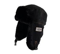 DEPAJA Russische Mütze Pilot Wintermütze Outdoor Russische Mütze Damenmütze Pilot Herren Шапка Ушанка Warmer Bomber Trapper Ushanka,Schwarz,56-60Cm