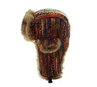 DEPAJA Russische Mütze Russische Ushanka-Hüte Mit Ohrenklappen-Frauen-Bunten Bomber-Hüten-Damen-Winddichtem Schnee-Dickeren Warmen Winter-Pelz-Kappen, Bunt, 56-58 cm