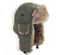 DEPAJA Russische Mütze Unisex-Wintermütze Trapper Russian Trooper Earflap Hat Winter Keep Warm Ski Hat Men Women Faux Fur Bomber Hats,Grün,50-60Cm
