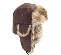 DEPAJA Russische Mütze Unisex-Wintermütze Trapper Russian Trooper Earflap Hat Winter Keep Warm Ski Hat Men Women Faux Fur Bomber Hats,Kaffee,50-60Cm