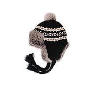 DEPAJA Russische Mütze Wintermütze Russische Bombermützen Für Damen Herren Warme Schneemütze Mit Fell Winddicht Strickenearflap Trapper Outdoor Cap,Schwarz,Einheitsgröße