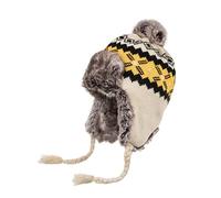 DEPAJA Russische Mütze Wintermütze Russische Bombermützen Für Damen Herren Warme Schneemütze Mit Fell Winddicht Strickenearflap Trapper Outdoor Cap, Beige, Einheitsgröße