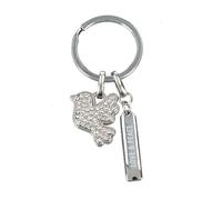 Depesche 0013720.03 Glamour Schlüsselanhänger aus Metall, Glücksbringer mit Taube, Schlüsselring und liebevoller Botschaft, zum Verschenken