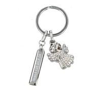 Depesche 0013720.07 Glamour Schlüsselanhänger aus Metall, Glücksbringer mit Engel, Schlüsselring und liebevoller Botschaft, zum Verschenken