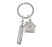 Depesche 0013720.09 Glamour Schlüsselanhänger aus Metall, Glücksbringer mit Haus, Schlüsselring und liebevoller Botschaft, zum Verschenken