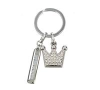 Depesche 0013720.13 Glamour Schlüsselanhänger aus Metall, Glücksbringer mit Krone, Schlüsselring und liebevoller Botschaft, zum Verschenken