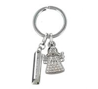 Depesche 0013720.14 Glamour Schlüsselanhänger aus Metall, Glücksbringer mit Schutzengel, Schlüsselring und liebevoller Botschaft, zum Verschenken