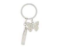 Depesche 0013720.16 Glamour Schlüsselanhänger aus Metall, Glücksbringer mit Schmetterling, Schlüsselring und liebevoller Botschaft, zum Verschenken
