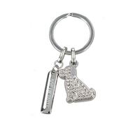 Depesche 0013720.18 Glamour Schlüsselanhänger aus Metall, Glücksbringer mit Hund, Schlüsselring und liebevoller Botschaft, zum Verschenken