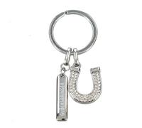 Depesche Glamour Schlüsselanhänger Nr.23 aus Metall – Glücksbringer mit Hufeisen und Schlüsselring