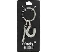 Depesche 0013720.23 Glamour Schlüsselanhänger aus Metall, Glücksbringer mit Hufeisen, Schlüsselring und liebevoller Botschaft, zum Verschenken