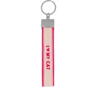 Depesche 0014196.028 Perfect Match - Schlüsselanhänger im bunten Design und der Aufschrift "I love my cat", aus strapazierfähigem Stoff, Schlüsselring mit Botschaft, zum Verschenken