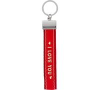 Depesche 0014196.101 Perfect Match - Schlüsselanhänger im bunten Design und der Aufschrift "I love you", aus strapazierfähigem Stoff, Schlüsselring mit Botschaft, zum Verschenken