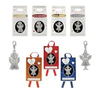 Depesche - 1 Stueck Kleiner Schutzengel Anhaenger mit Datum, Silber, Hängender Schutzengel-Anhänger, Metall, 2. Februar, Geburtstag