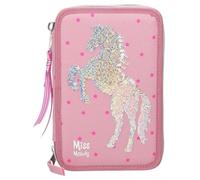 Depesche 10004 Miss Melody 3-fach Federtasche Rosa, Pailletten