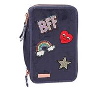 Depesche 10029 Federtasche 3 Fach TOPModel Velvet, dunkelblau, bunt