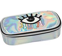 Depesche 10506 Schlampertasche mit Stiftschlaufen und Geodreieckfach, Lisa und Lena J1MO71, Holo Silber, bunt