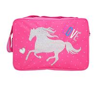 Depesche 10605 Umhängetasche mit Streichpailletten, Miss Melody LOVE, rosa, ca. 16 x 36 x 25 cm