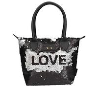 Depesche 10611 Trend LOVE Handtasche Streichpailletten Love & Peace schwarz