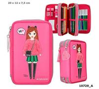 Depesche TOPModel 3-fach-Federmäppchen Model, pink