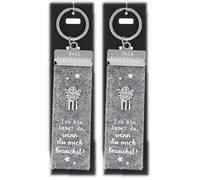 Depesche 10890.003 Schlüsselanhänger aus Filz, mit Schutzengel und Aufschrift, Wegbegleiter Ich passe immer auf dich auf, grau, ca. 15 cm (Packung mit 2)