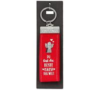 Depesche 10890.013 Schlüsselanhänger aus Filz, mit Schutzengel und Aufschrift, Du bist die beste Mama der Welt, rot, ca. 15 cm