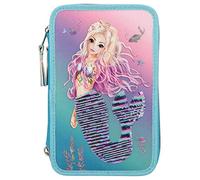 Depesche 10978 TOPModel Fantasy - Gefüllte 3-fach Federtasche im Mermaid Design mit Streichpailletten, Federmappe ca. 7,5 x 13 x 20 cm groß, mit Filz- und Buntstiften, Lineal, Schere, Kleber, uvm.