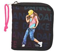 Depesche 10998 TOPModel - Portemonnaie im schwarzen Dance Design, Geldbörse mit Fächern für Münzen, Scheine und Karten, ca. 3 x 12 x 10 cm