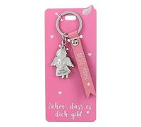 Depesche 11770-001 - Schutzengel Schlüsselanhänger aus Metall, Glücksbringer mit liebevoller Botschaft und Kunstlederband