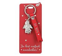 Depesche 11770-002 - Schutzengel Schlüsselanhänger aus Metall, Glücksbringer mit liebevoller Botschaft und Kunstlederband