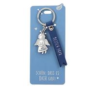 Depesche 11770-004 - Schutzengel Schlüsselanhänger aus Metall, Glücksbringer mit liebevoller Botschaft und Kunstlederband