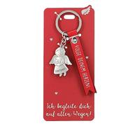 Depesche 11770-008 - Schutzengel Schlüsselanhänger aus Metall, Glücksbringer mit liebevoller Botschaft und Kunstlederband