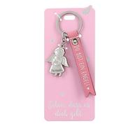 Depesche 11770-009 - Schutzengel Schlüsselanhänger aus Metall, Glücksbringer mit liebevoller Botschaft und Kunstlederband