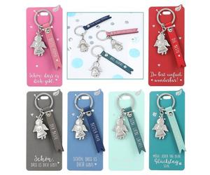 DEPESCHE 11770 Schutzengel Schlüsselanhänger mit Kunstlederband, sortiert